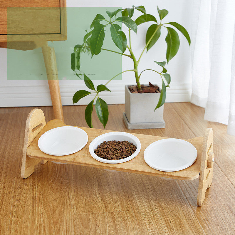 Bamboo Stand Cat Bowls – Healthy, Happy Feeding