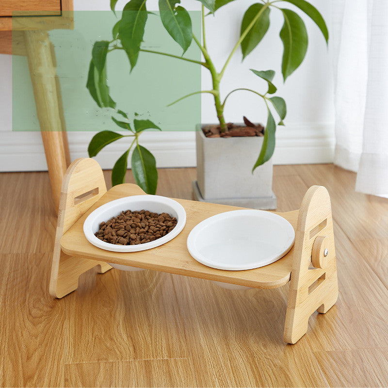 Bamboo Stand Cat Bowls – Healthy, Happy Feeding