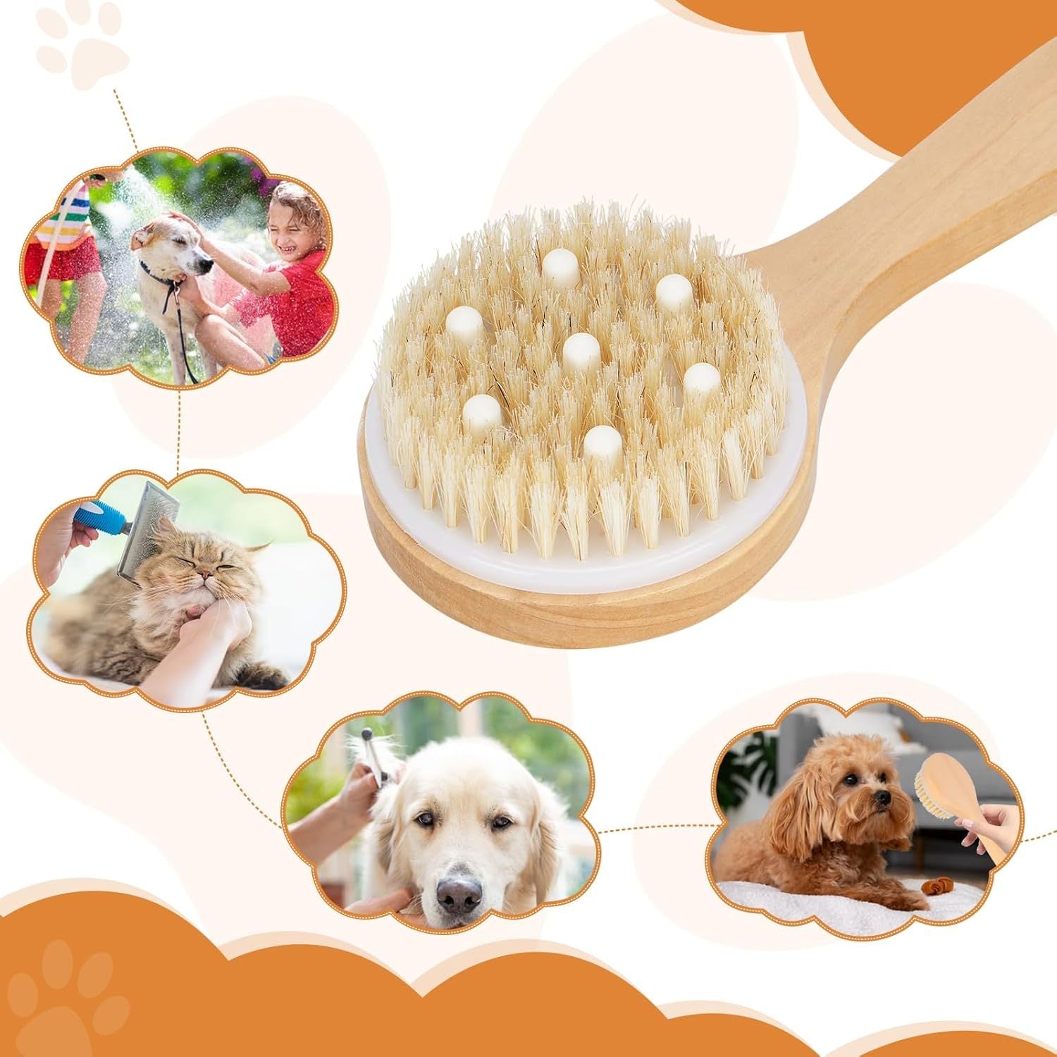 Natural Bristle Grooming Brush – Relaxing Bath Time